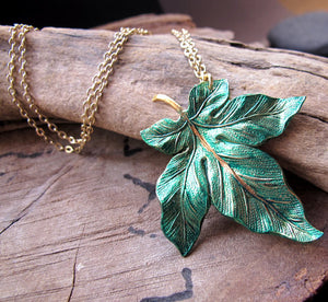 Big Maple Leaf Pendant Autumn Necklace
