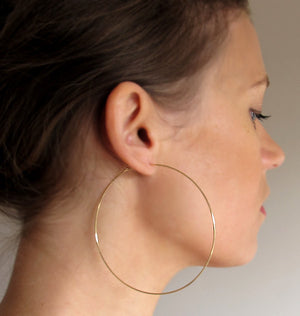 14K Gold Filled Hoops - Large Hoop Earrings
