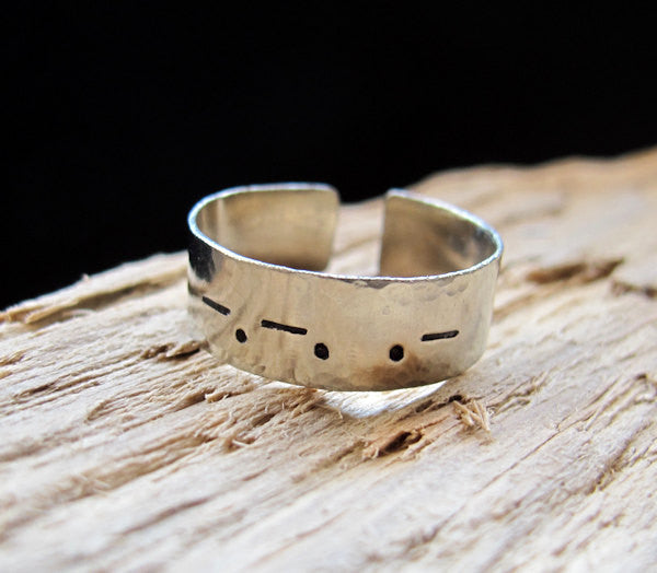 custom engraved wide steel band ring