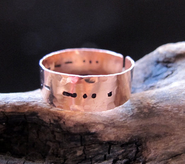 Morse Code Ring - Copper Name Ring