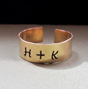 Custom Initials Ring - Engraved Gold Band