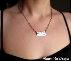 Engraved Rectangle Bar Tag Necklace