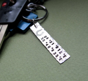 Personalized Coordinates Key Chain Charm
