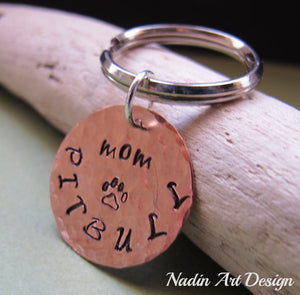 Dog tag engraved keychain