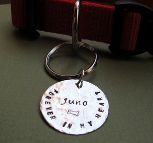 Hand Stamped Name ID Tag Keychain Charm