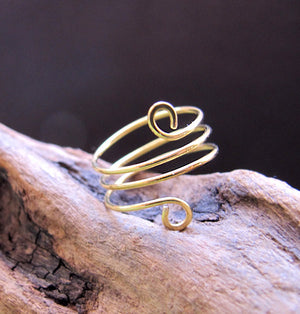 Gold Knuckle Swirl Ring