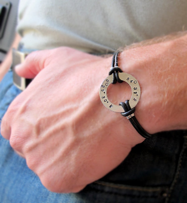 Engraved washer bracelets sales