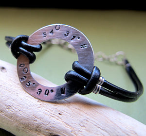 Latitude Longitude Coordinates Bracelet