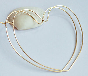 Gold Heart Hoop Earrings