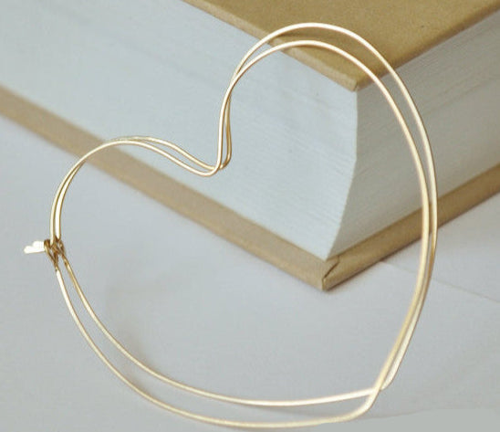 Gold Heart Hoop Earrings