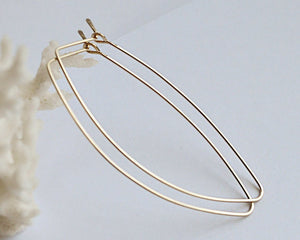 Leaf Hoop Earrings - Gold Petal Hoops