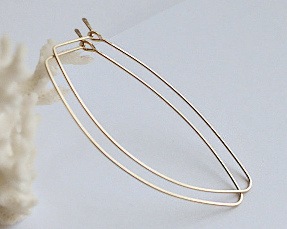 Leaf Hoop Earrings - Gold Petal Hoops