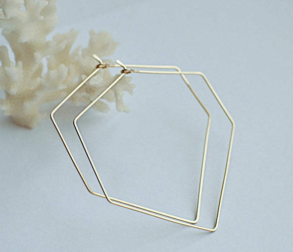 Gold Diamond Hoop Earrings