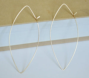 Marquise Hoop Earrings - Gold Leaf Hoops