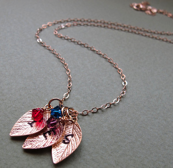 Birthstone Initial Charms Necklace