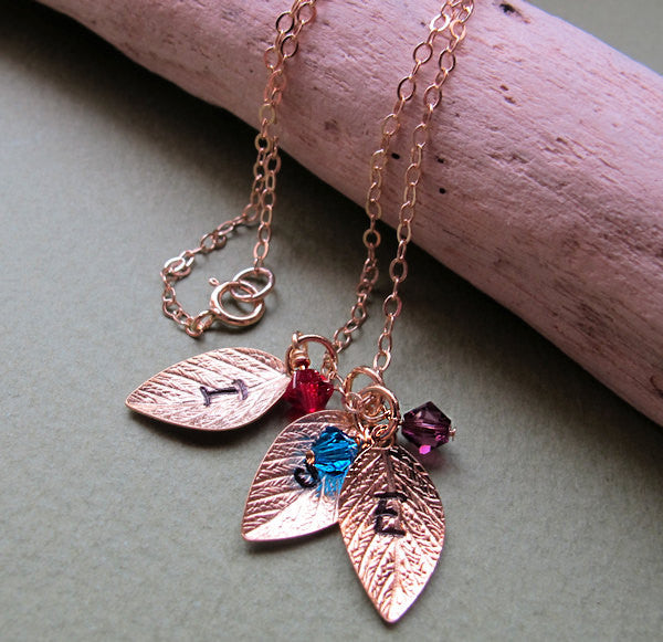 Birthstone Initial Charms Necklace