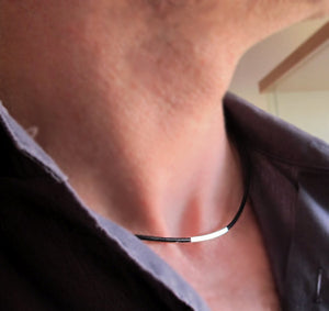 Tube Leather Cord Necklace for Men