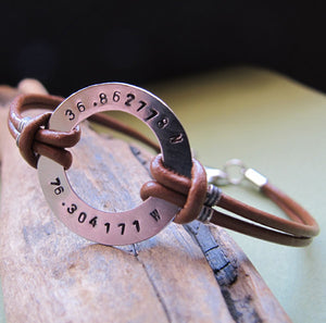 Latitude Longitude Coordinates Bracelet