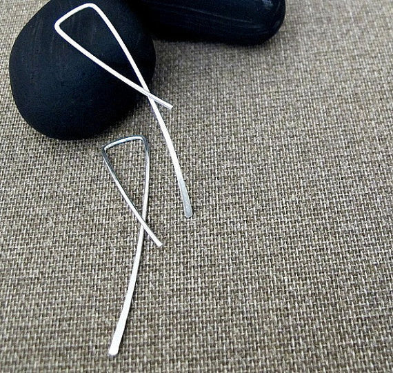 2 inch Long Gold Earrings - Modern Earrings