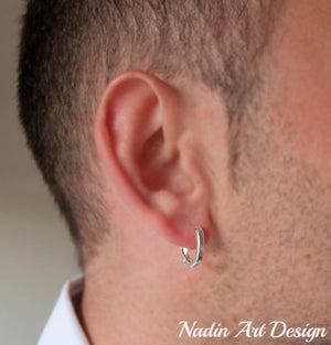 Sterling silver earring for men