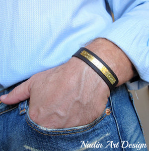Quote Bracelet - ID Leather Cuff