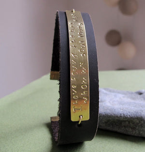 Quote Bracelet - ID Leather Cuff