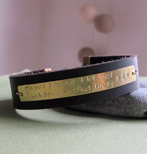 Quote Bracelet - ID Leather Cuff