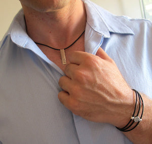 Magnetic Clasp Leather Bracelet for Men