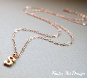 Letter charm gold necklace