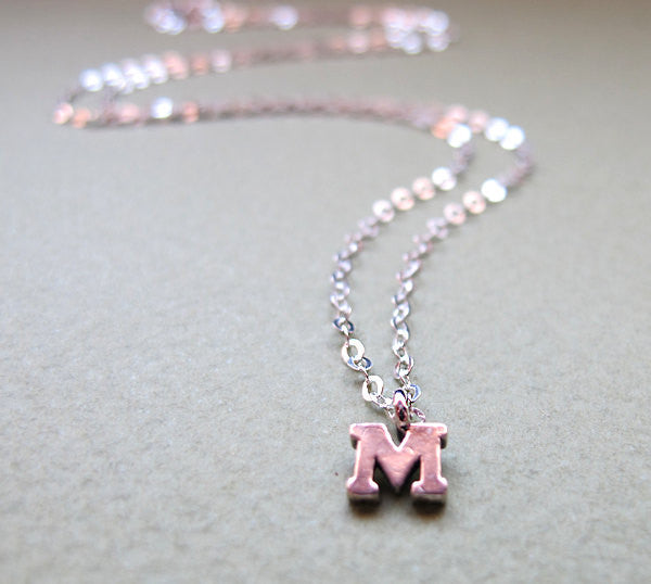 Sterling Silver Alphabet Pendant Necklace