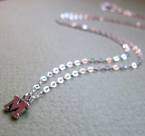 Sterling Silver Alphabet Pendant Necklace