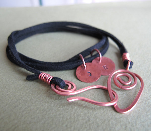 Leather Cord Wrap Charm Bracelet Artisan Hebrew Letters Bracelet Nadin Art Design Personalized Jewelry