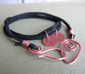 Leather Cord Wrap Charm Bracelet