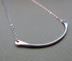 curved bar necklace in Sterling Silver