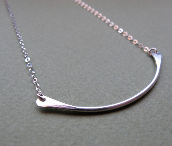 curved bar necklace in Sterling Silver