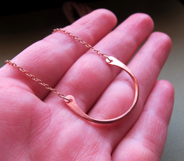 Horseshoe pendant copper necklace