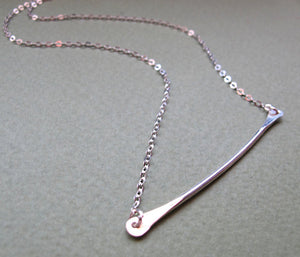 Sterling Silver Curved Bar Necklace