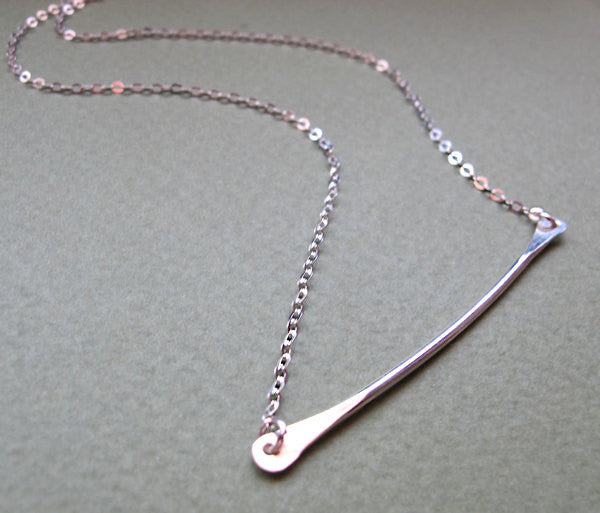 Sterling Silver Curved Bar Necklace