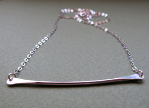 Sterling Silver Curved Bar Necklace