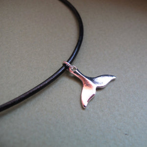 Whale Tail Pendant Cord Necklace for Men