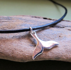 Whale Tail Pendant Cord Necklace for Men