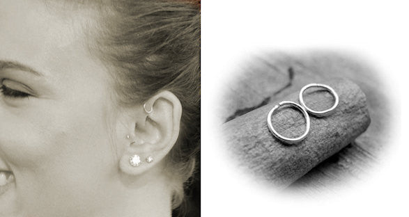 Extra Small Sterling Silver Cartilage Hoops