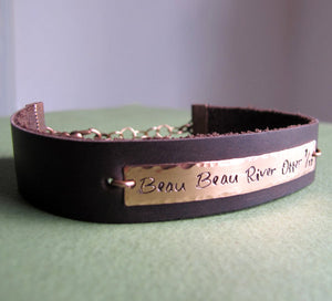 Name Engraved Wristband - Custom Leather Cuff