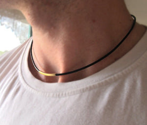 Tube Leather Cord Necklace for Men
