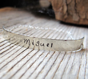 Engraved Unisex Bracelet in Silver