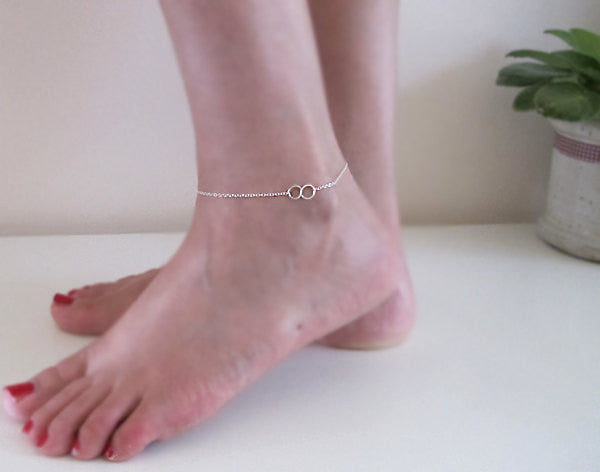 Silver chain infinity anklet