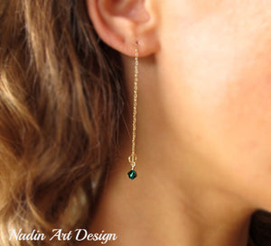Long gold crystal earrings