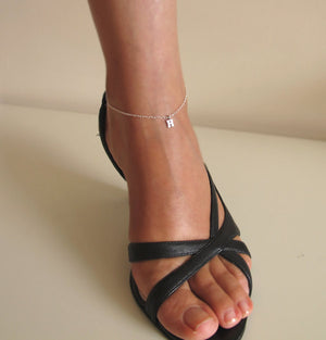 Letter Charm Ankle Bracelet