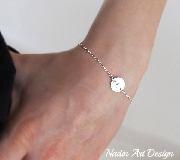 Initial charm chain bracelet