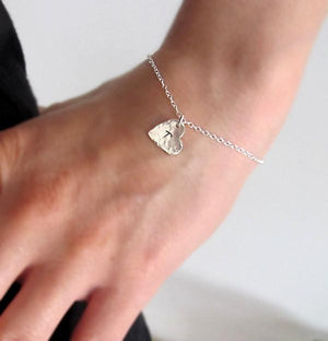 heart charm silver bracelet - initial heart charm silver bracelet